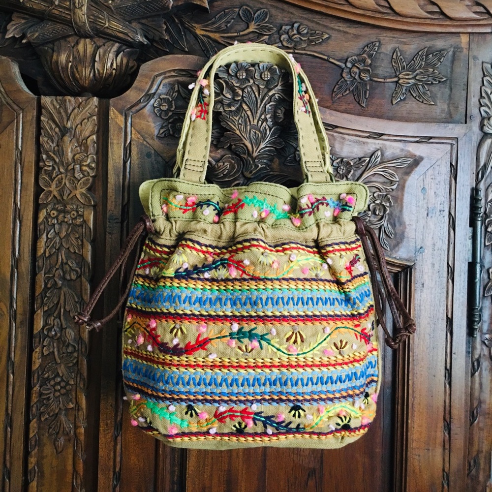 Lucky Brand Multicolor Embroidered Shoulder Bag
